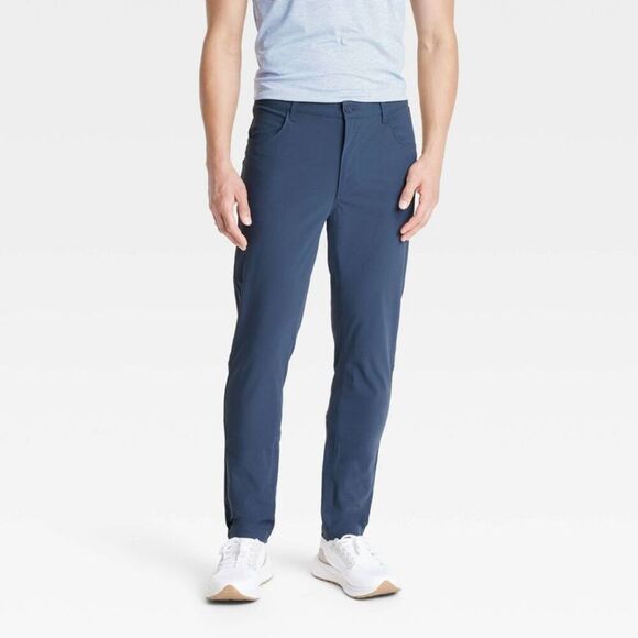 All In Motion - Men's 360 Lifestyle Slim Fit 5-Pocket Pants - All  Navy Blue - Picture 1 of 3